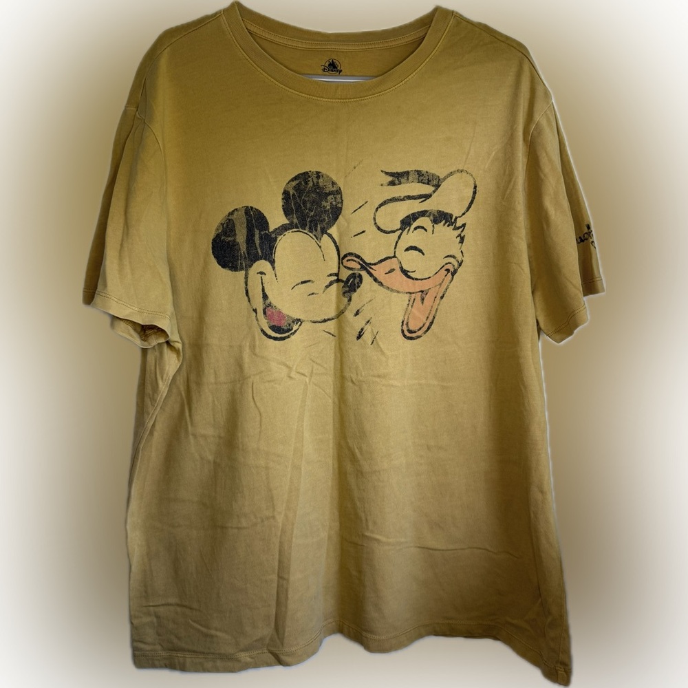 Disney Parks Mickey Mouse & Donald Duck Vintage Inspired T-Shirt Size Large